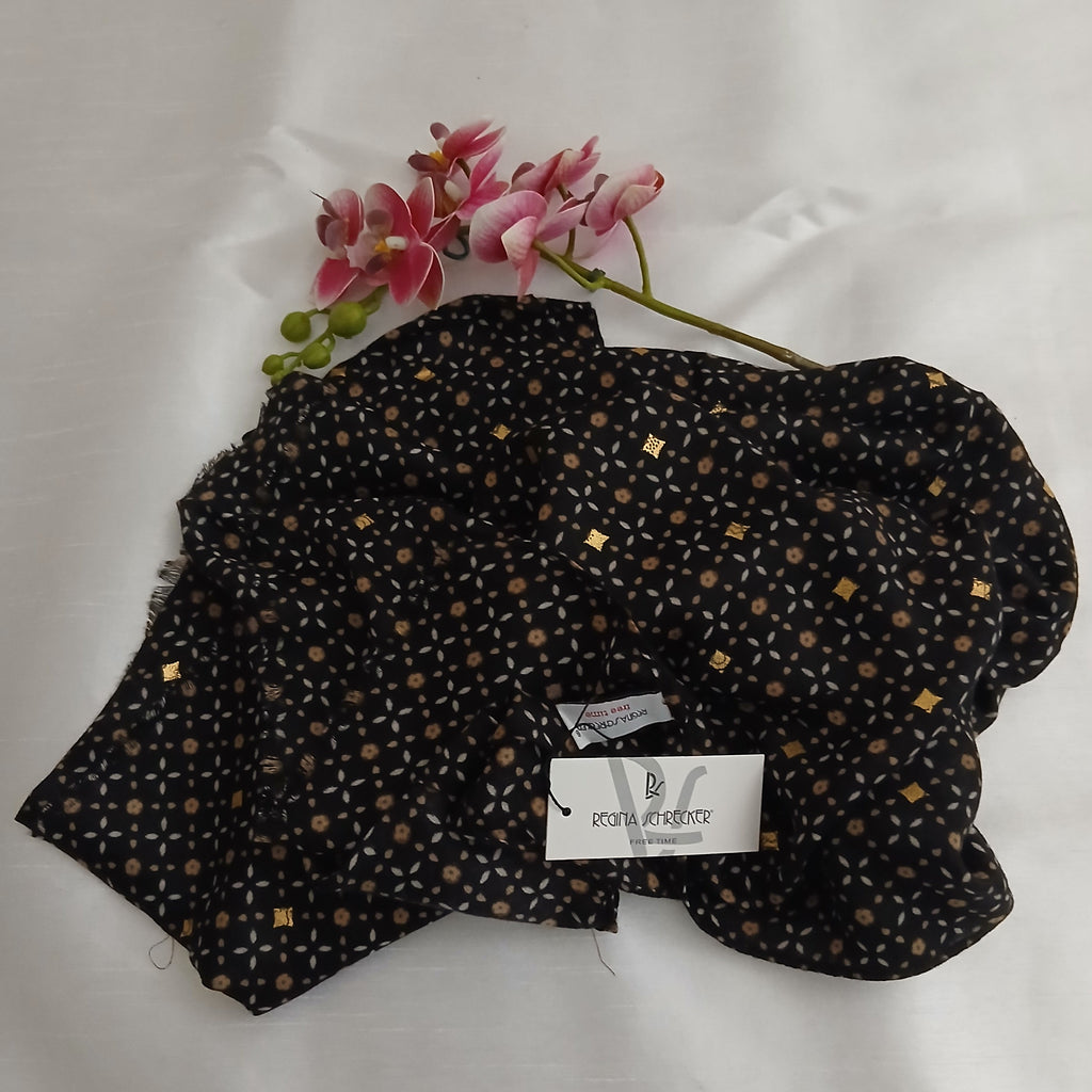 Foulard Micro-Géométrique Noir et Blanc Regina Schrecker