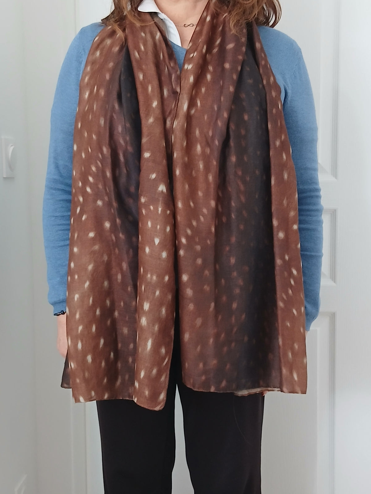 Foulard Imprimé Tacheté Caramel Faon