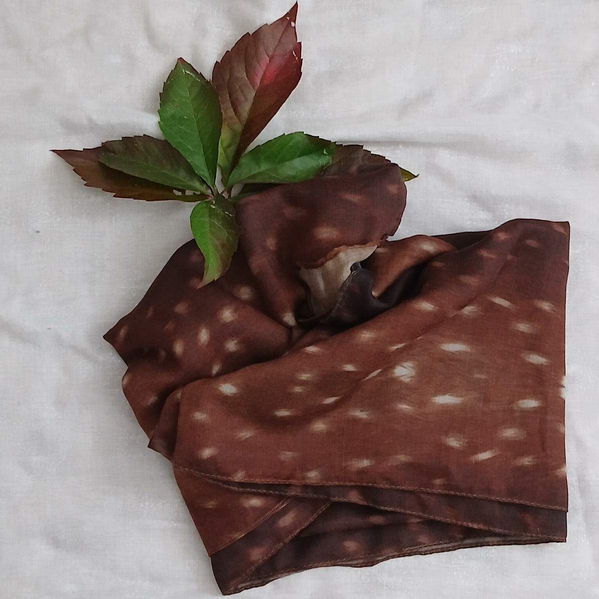 Foulard Imprimé Tacheté Caramel Faon