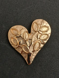 Jolie Broche Aimantée Cœur Doré Arbre de Vie