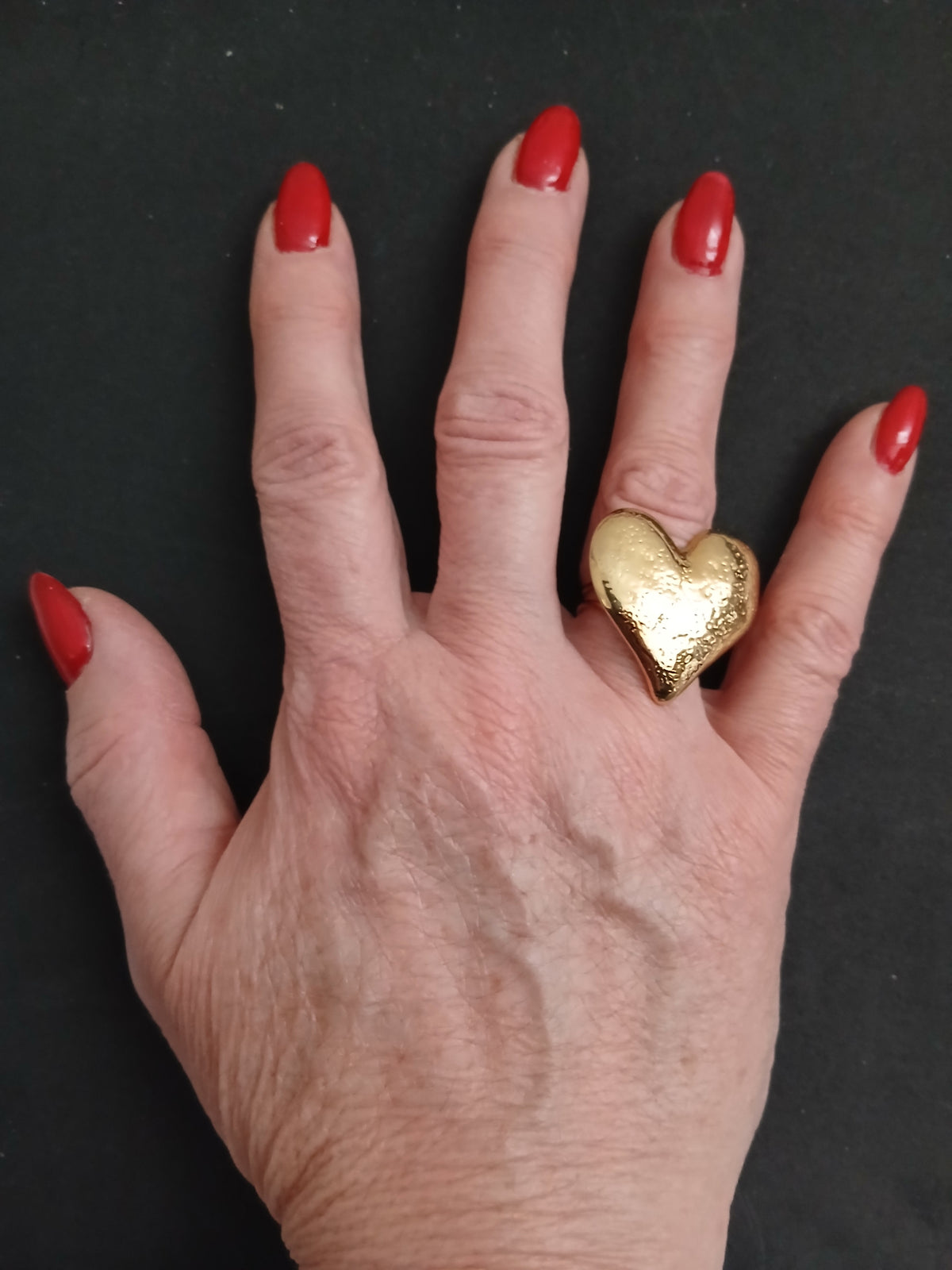 Jolie Bague Réglable Cœur Doré