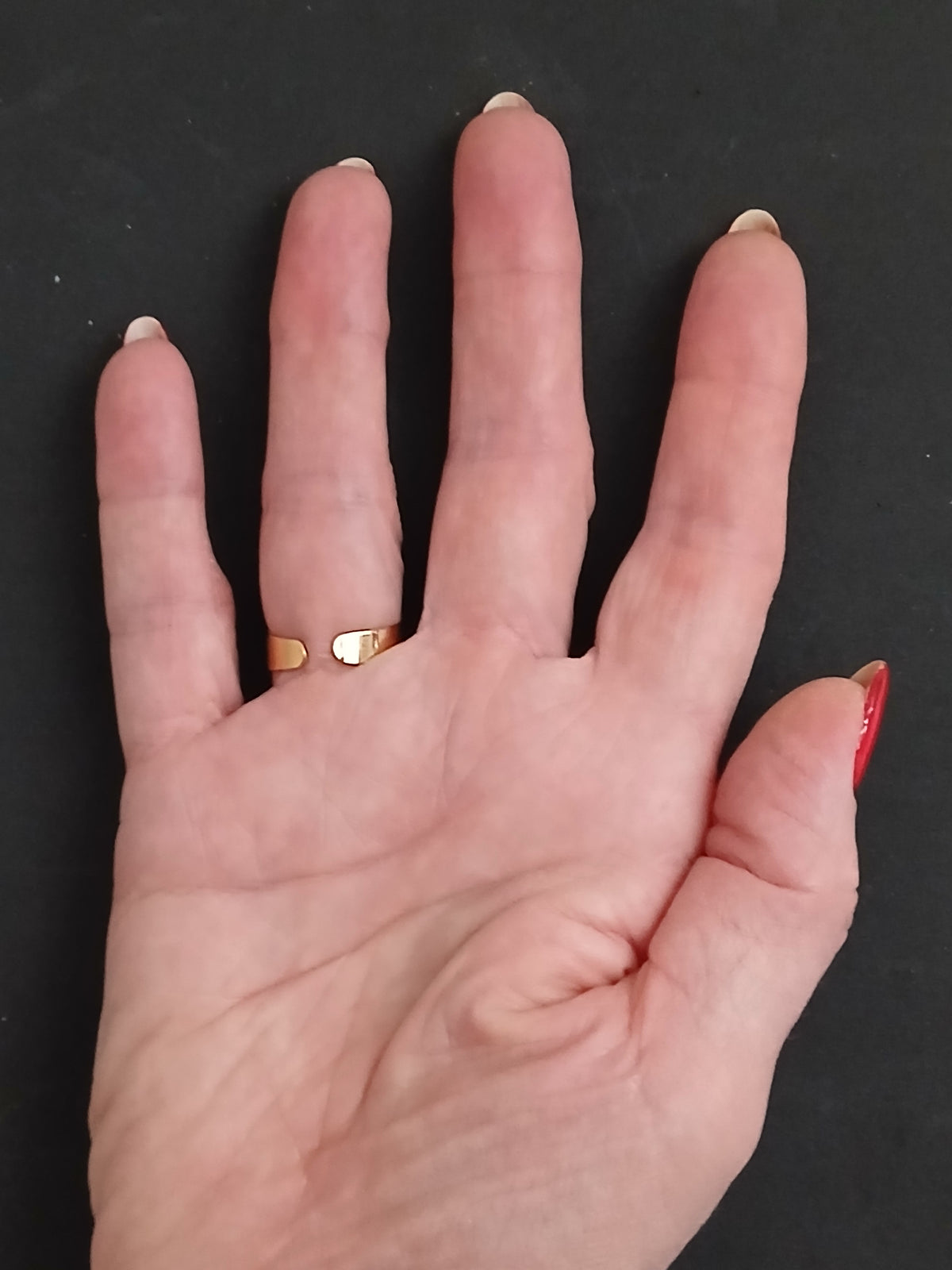 Jolie Bague Réglable Ovale Dorée Cercles