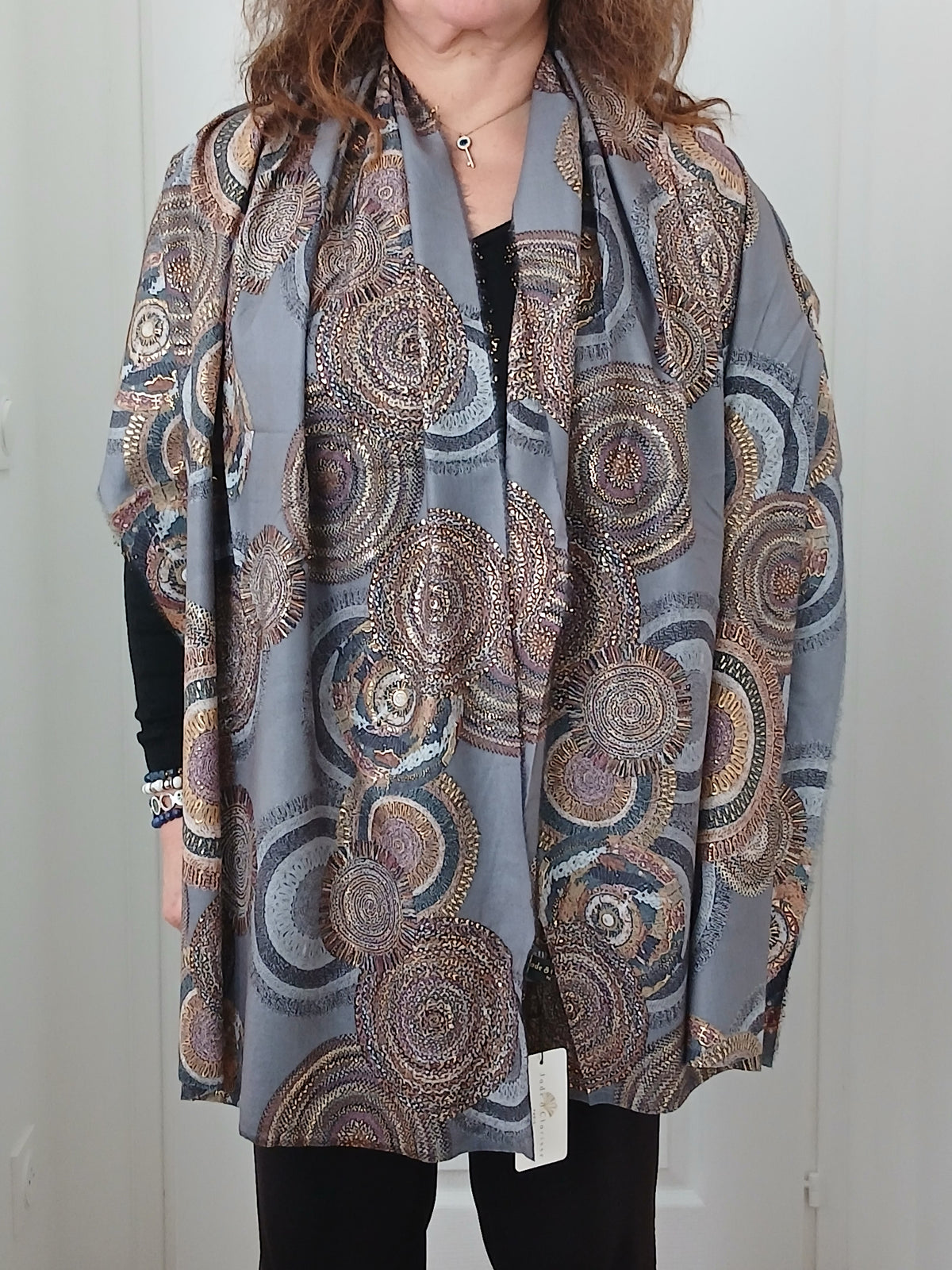 Foulard Mandala Gris Bronze Jade & Clarisse
