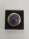 Jolie Bague Cabochon Bleu Marine Serti Doré