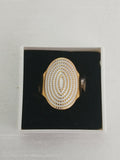 Jolie Bague Réglable Ovale Dorée Cercles