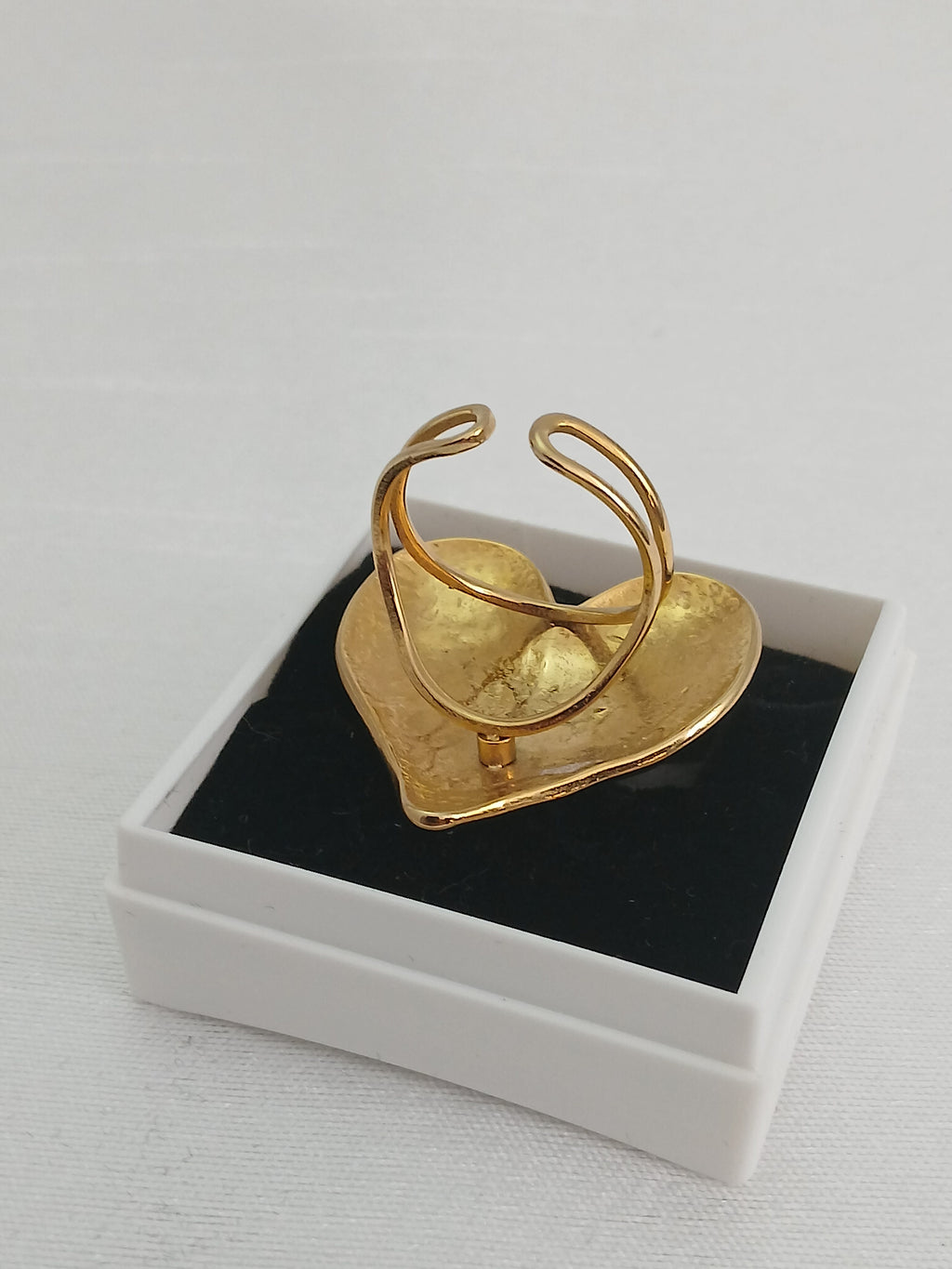 Jolie Bague Réglable Cœur Doré