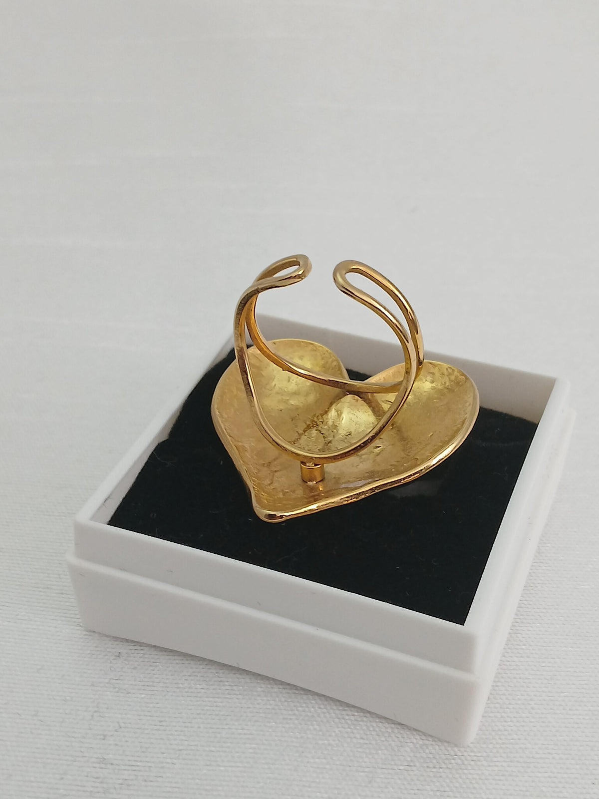Jolie Bague Réglable Cœur Doré