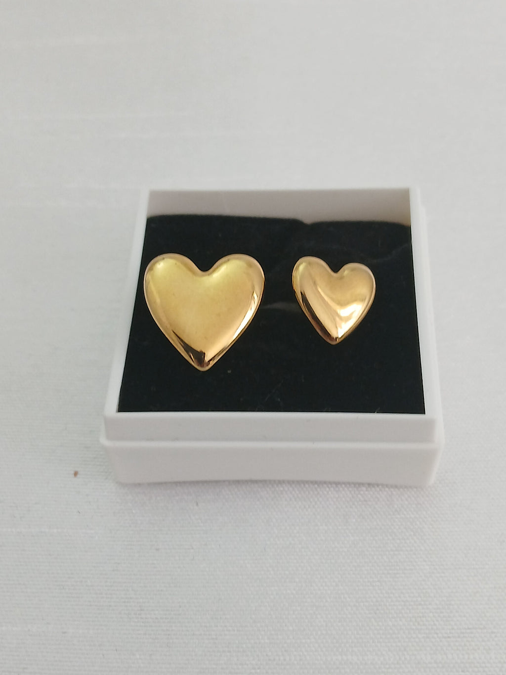 Jolie Bague Réglable Double Cœur Doré