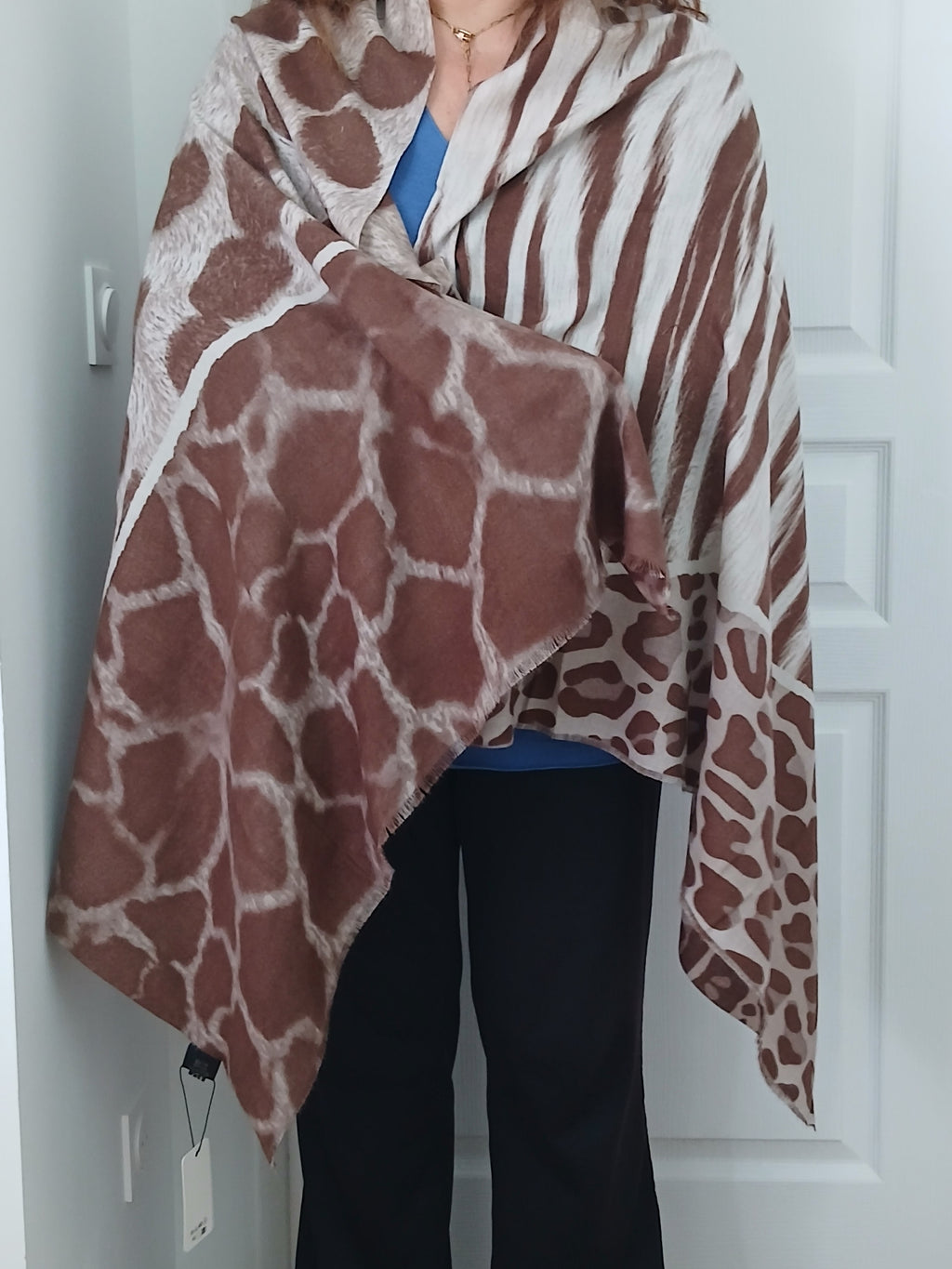 Châle Double Face Girafe & Zèbre Doux
