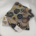 Châle Géométrique Hexagones Bleu et Doré
