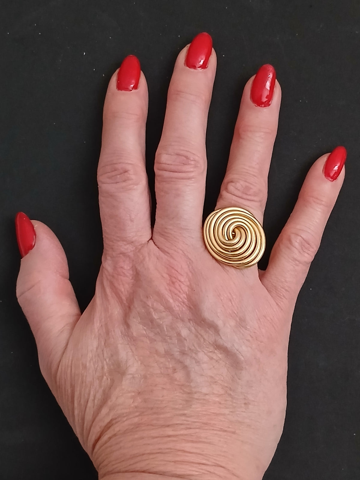 Jolie Bague Spirale Dorée