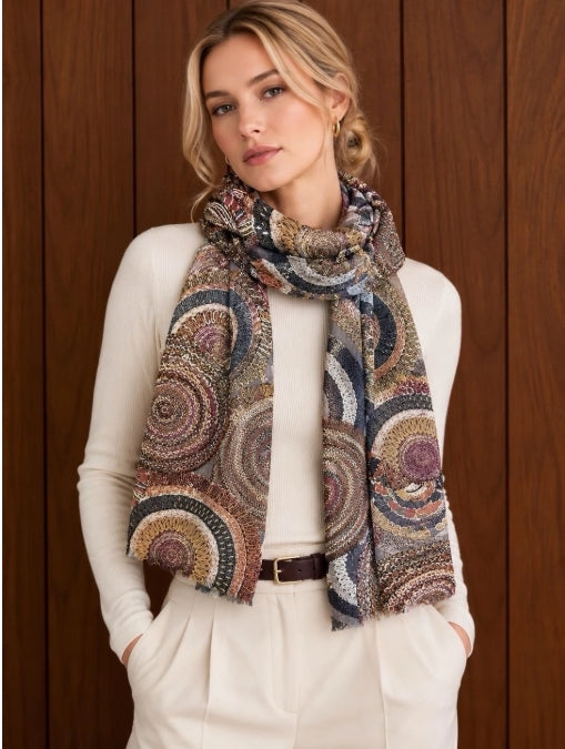 Foulard Mandala Gris Bronze Jade & Clarisse